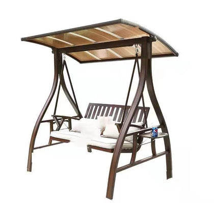 Swing Outdoor Courtyard Balcony Household Rocking Chair Double Hanging Rainproof Solar Iron Casting Swing Aluminum Alloy
