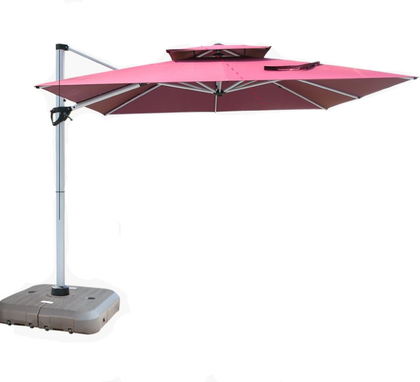 Outdoor Sunshade Courtyard Umbrella Roman Big Sun Terrace Garden Villa Open-air Stall Security Imperial 3.5m Round + 180kg Water Tank - Four Colors Available