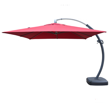 Outdoor Sunshade Columbus Big Bent Umbrella Villa Hotel Garden Big Sun 3.5 * 3.5 Rice Wine Red
