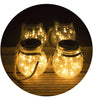 Solar Hemp Rope Hanging Light 2 PCS 20 LED Bulbs Solar Lantern Hanging LED Glass Jar Waterproof Great For Outdoor Lawn