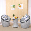 Balcony Table And Chair Rattan Chair Courtyard Chair Bird's Nest Indoor Leisure Chair Tea Table Combination One Table And Two Chairs White
