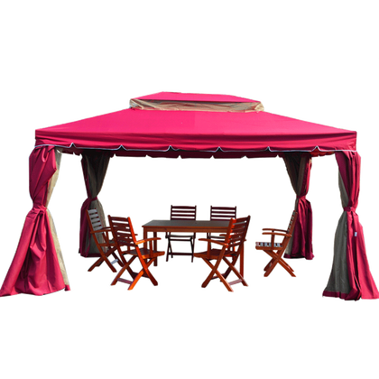 Outdoor Pavilion Courtyard Outdoor Sunshade Big Awning Big Tent Awning Outdoor Garden Tent European Sunshade Courtyard Awning 3 * 3 Wine Red