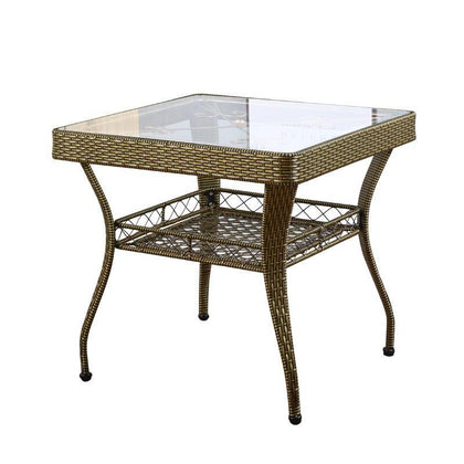 Balcony Rattan Chair Tea Table Table And Chair Set Chair Leisure Stool Living Room Outdoor Furniture Combination Rattan Chair Deep Coffee One Table Four Chairs