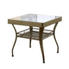 Balcony Rattan Chair Tea Table Table And Chair Set Chair Leisure Stool Living Room Outdoor Furniture Combination Rattan Chair Deep Coffee One Table Four Chairs