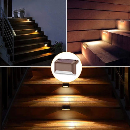 16 Pack Solar Deck Lights LED Waterproof Outdoor Solar Powered LED Step Lights For Decks Stairs Patio Path Yard Garden Decor