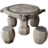 Stone Table Stone Stool Antique Stone Table Tea Table Bluestone Table  Retro Marble Tea Table And Chair Stone Table 80cm In Diameter One Table And Four Stools