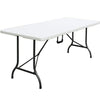 Multi-functional Adjustable Folding Table Portable Plastic Picnic Party Camping Table Indoor Outdoor, Size 180X74X74CM, Maple, Off-White