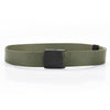 6 Pieces 120cm Canvas Belt Men's Belt Smooth Buckle Youth Korean Version Iron Free Trouser Belt Automatic Buckle Leisure Outdoor Military Green