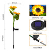2 Packs Solar Sunflower Lights for Patio Lawn Garden Yard Pathway Decoration