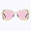NALANDA Pink Women's Polarized Aviator Sunglasses with Carving Pattern UV400 HD Lens Metal PC Frame Glasses For Outdoor Travel Driving Daily Use
