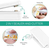 2 PCS Mini Bag Sealer - 2 in 1 Portable Handheld Vacuum Heat Sealers & Cutter - Sealing Machine for Plastic Bags