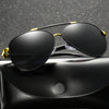 NALANDA Men's Fashion Polarized Aviator Sunglasses Black Sun Glasses With UV400 HD Lens Metal Frame Glasses For Outdoor Travel Driving Daily Use Etc