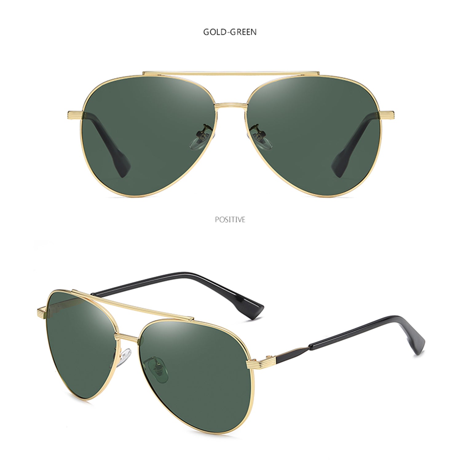 NALANDA Men's Green Polarized Sunglasses, Outdoor Sport Driving Sun Glasses, Classic Retro Designer Style, 100% UV Blocking