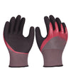 12 Pairs Of Free Size Nitrile PU Wine Red Safety Gloves Matte Coated Gloves Construction Protective Gloves