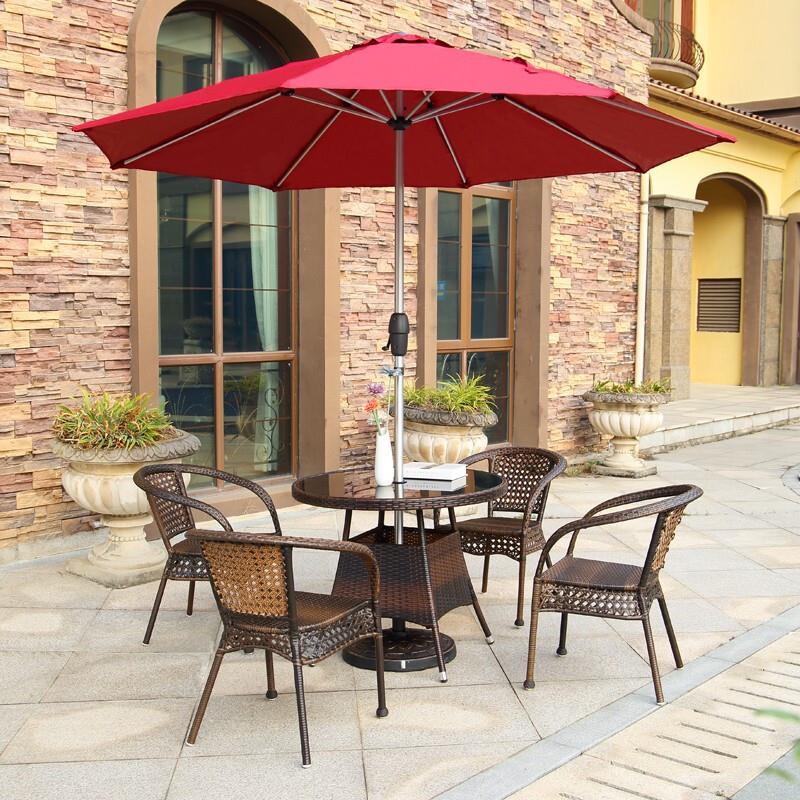 Outdoor Table And Chair Courtyard Leisure Rattan Table And Chair Garden Balcony Simple Tea Table Outdoor Furniture Three Or Five Piece Set Combination