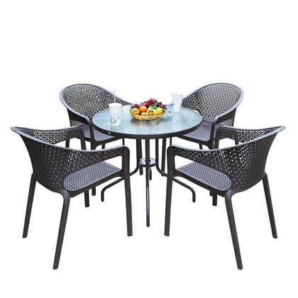 Outdoor Leisure Tables Chairs Dining Chairs Coffee Milk Tea Armchair Outdoor Iron Art, Outdoor Balcony Courtyard Furniture Single Chair