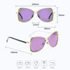 NALANDA Purple Women's Polarized Aviator Sunglasses with Carving Pattern UV400 HD Lens Metal PC Frame Glasses For Outdoor Travel Driving Daily Use