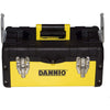 DANNIO 14 inch Pro Box, Plastic and Steel Tool Box with Handle, Portable Tool Case with Locking Lid, Tool Storage Organizer