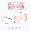 NALANDA Pink Women's Polarized Aviator Sunglasses with Carving Pattern UV400 HD Lens Metal PC Frame Glasses For Outdoor Travel Driving Daily Use