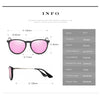 NALANDA Pink Polarized Aviator Sunglasses With UV400 Mirrored Lens Metal PC Frame, Mens Womens Glasses For Outdoor Travel Driving Daily Use