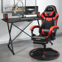 ECVV Gaming Chair and Gaming Table Set Ergonomic Chair Desk Combination Home Office Study Workstation Use for E-sports Player Gaming Anchor