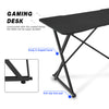 ECVV Gaming Desk Computer Desk Home Office Desk Study Workstation 44 inch Extra Large Modern Ergonomic E-sports PC Carbon Fiber Writing Desk black