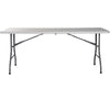 Multi-functional Adjustable Folding Table Portable Plastic Picnic Party Camping Table Indoor Outdoor, Size 180X74X74CM, Maple, Off-White