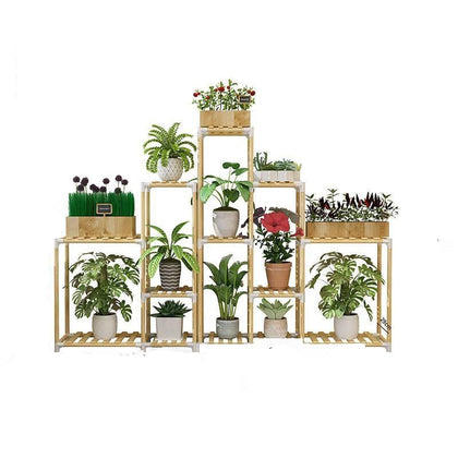 Flower Rack Solid Wood Flower Rack Living Room Balcony Indoor Multi-storey Floor Type Flower Pot Rack Flower Bloom Wealth B13