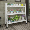 Balcony Solid Wood Multi-storey Living Room Plant Rack Indoor Floor Multi Meat Flower Pot Rack Green Pineapple Anti-corrosion Wood Mobile Flower Rack Multi Fence Carbonization 3 Layers 1m Pulley