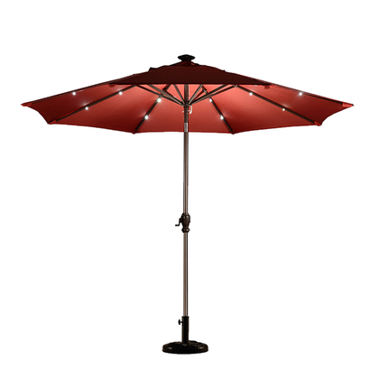 3m Outdoor Sunshade Outdoor Courtyard Sunshade Balcony Table Chair Central Pillar Umbrella With Light Wine Red (with 12.5kg Cement Base)
