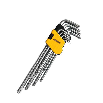 10 Pcs 9-piece Box Hexagon Wrench Set Extra Long Meter Pattern Star Shaped Hexagon Screw Driver Set With Middle Hole