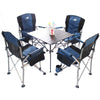 1 Table 4 Chairs Outdoor Folding Table And Chair Set Portable Beach Folding Chair Aluminum Alloy Table Combination Camping Picnic Table And Chair Leisure Fishing Balcony Table And Chair Mountaineering Park Stall Self Driving Table And Chair