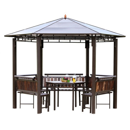 Outdoor Pavilion Tent Courtyard Garden Leisure Pavilion Balcony Grand Pavilion Prince Pavilion Hexagonal Pavilion Tables And Chairs