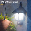 Solar Flame Wall Light Human Body Induction Outdoor Waterproof Solar Energy Flame Lamp for Garden Pathway Patio Yard