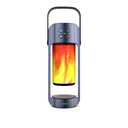 Portable Stereo Paired Outdoor Flame Light Wireless Charging Bluetooth Speaker Multifunctional Outdoor Emergency Light With Power Bank Function