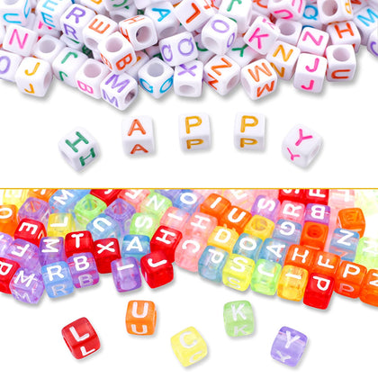 15 Grids Boxed Cube/Circular Letter Beads Are Used for Jewelry Making, Necklaces, Bracelets, Handmade Crafts Colored Beads(1100pcs)