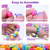 DIY Pop Children's Handmade Beaded Jewelry Making Kit Hair Band Necklace Bracelet Ring Toy for Girls with 5 Headbands, 10 Bracelets, 15 Rings, 1 Booklet and 1 Portable Storage box(750pcs)