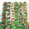 Pack of 12 (8FT Each) Artificial Rose Vine Flower Plants with Green Leaves 2.4m Multicolor Fake Flower Vine Plastic for Decoration