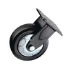 6 Inch Fixed Heavy Black High Elastic Natural Rubber (ER) Caster Directional Wheel 4 Sets / Set