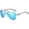 NALANDA Blue Polarized Aviator Sunglasses UV400 Mirrored Lens Metal Frame, Double Bridges Mens Womens Glasses For Outdoor Travel Driving Daily Use