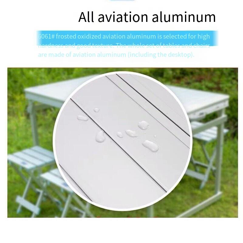 All Aluminum Alloy Outdoor Folding Table And Chair Set Combination Portable Field Camping Picnic Self Driving Barbecue Camping Vehicle Mounted Table