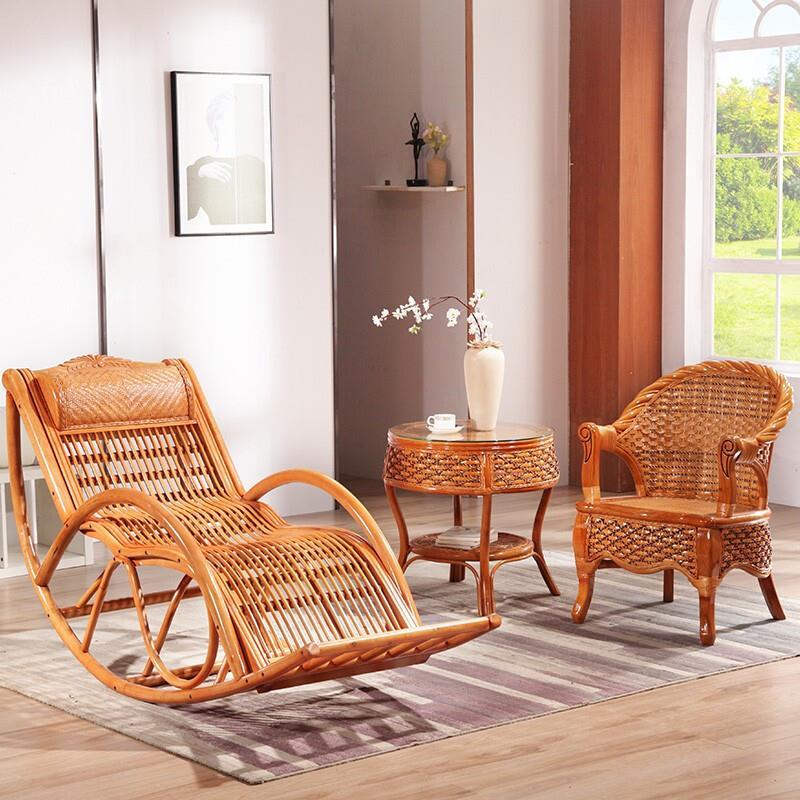 Rattan Chair Rocking Chair Natural Rattan Reclining Chair;ECVV AE