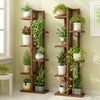 Flower Shelf Solid Wood Multi-layer Indoor Floor Basin Frame Multi Meat Green Pineapple Solid Wood Frame Carbonized Color Six Layers