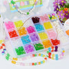 24 Grids Diy Crystal Chip Beads Gem Fragments Jewelry Bracelet Beads and Jewelry Making Gemstone Kit with A Transparent Box（500pcs）