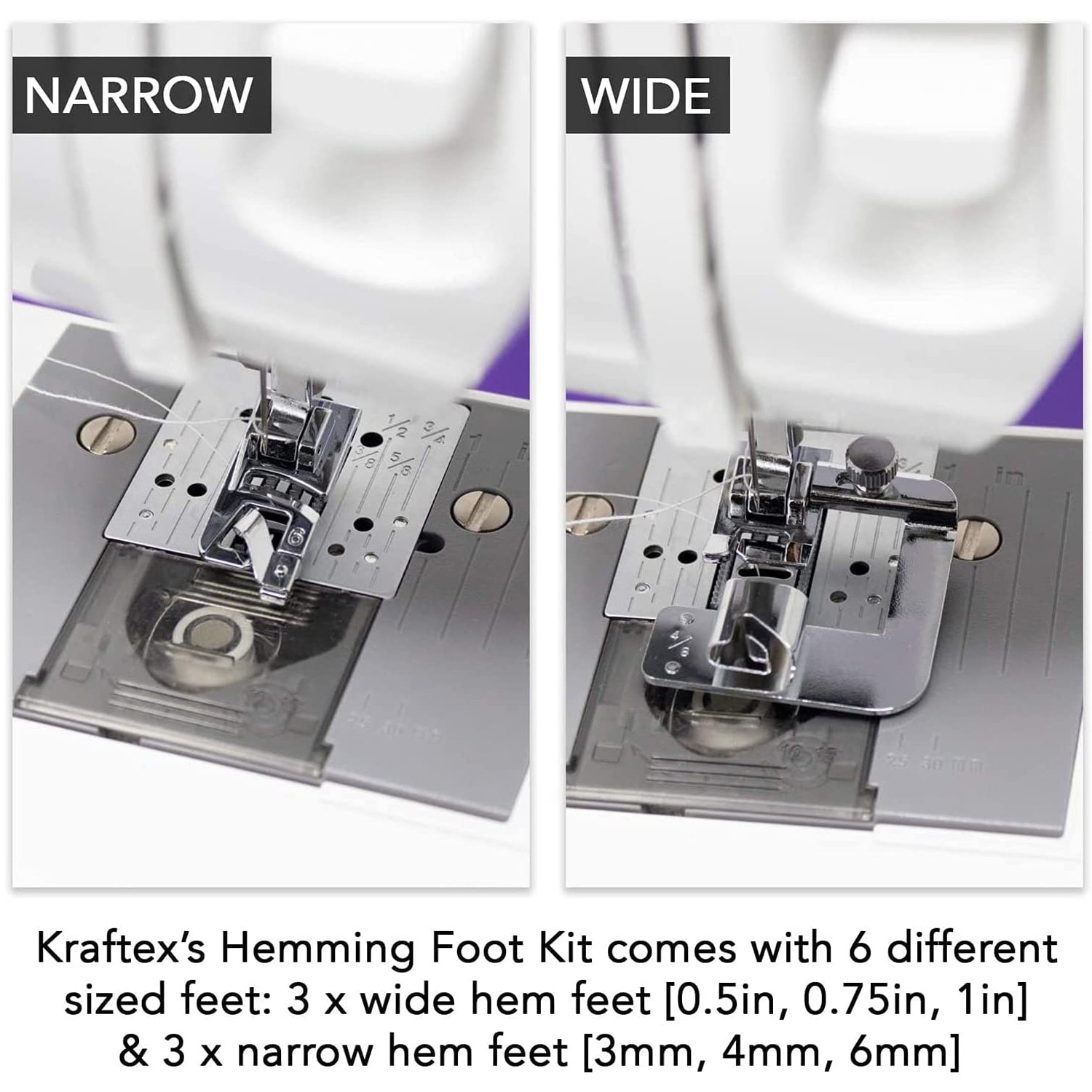 Hemmer Foot, Low Shank/Vertical for Multiple Sewing Machines