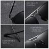 NALANDA Polarized Sunglasses for Men, Black Sunglasses Outdoor Sport Driving Sun Glasses, Classic Retro Designer Style, 100% UV Blocking