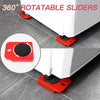 2PCS Furniture Jack Lifter with 4PCS Slider Kit, Hand Lifting Tool Jack and Moving Slider, Labor-Saving Arm and Furniture Move Roller Tools for Lifting Cabinet Sofa Table Tiles Refrigerator