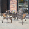 Outdoor Balcony Table And Chair Rattan Chair Combination Courtyard Tea Table Rattan Chair Charm Coffee 4 Chair + 80 Square Table