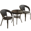 58cm Rattan Chair Three Piece Set Outdoor Balcony Table Chair Small Tea Table Combination Outdoor Courtyard Living Room Furniture