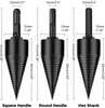 Firewood Log Splitter Drill Bit, 5pcs Removable Cones Kindling Wood Splitting logs bits, 32MM + 42MM Heavy Duty Electric Drills Screw Cone Driver with Round + Hex + Square Shank for Hand Drill Stick